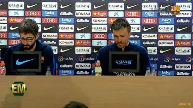وقائع المؤتمر الصحفي لمدرب برشلونة لويس انريكي الخاص بمباراة الغد أمام أتلتيكو مدريد