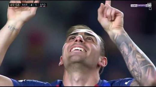 برشلونة حصد صدارة الدوري الاسباني من بوابة خيخون