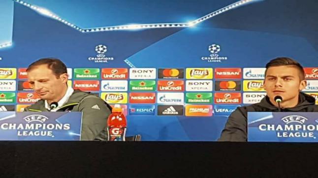 المؤتمر الصحفي للمدرب ماسيمليانو أليغري ونجم الفريق باولو ديبالا الخاص بمباراة الغد لمواجهة بورتو ضمن إياب دور ال16 من دوري أبطال أوروبا